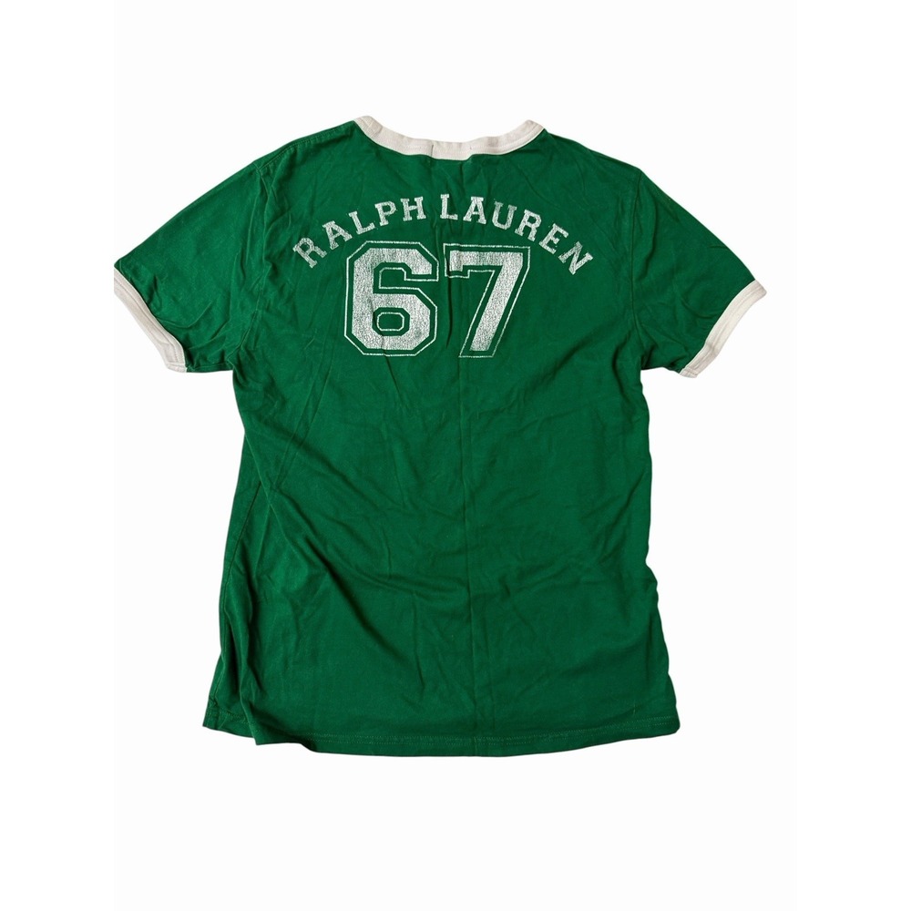 Polo‎ Ralph Lauren Top Kids 14-16 Shirt Green Retro 67 Short Sleeve Logo #EF8-1